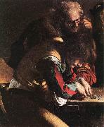 The Calling of Saint Matthew (detail) dsf Caravaggio