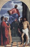 St Mark with SS Cosmas,Damian,Roch and Sebastian  Titian