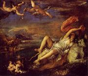 The Rape of Europa  is a bold diagonal composition which was admired and copied by Rubens.  Titian