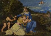 The Virgin and Child with the Infant Saint John and a Female Saint or Donor  Titian