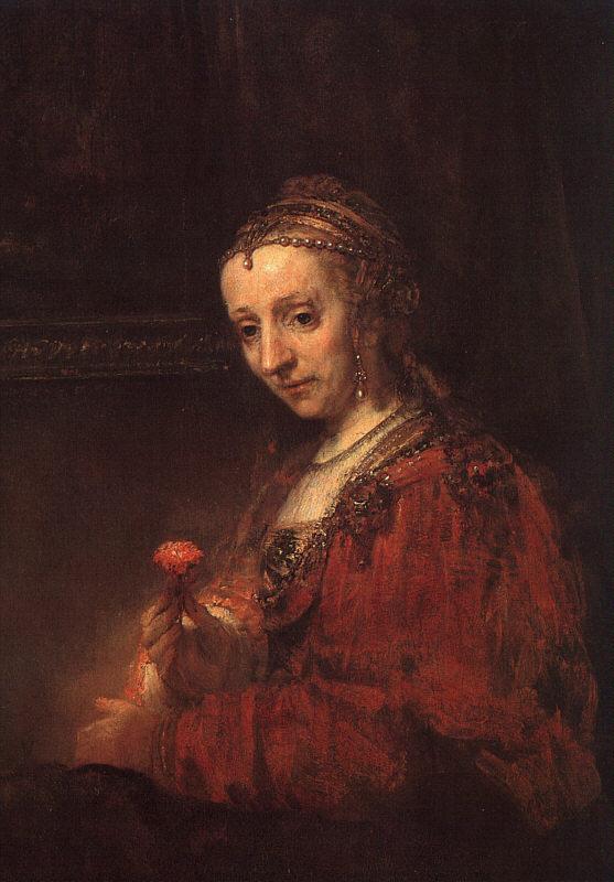 Rembrandt Lady with a Pink