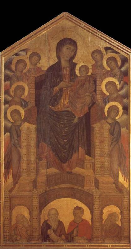 Cimabue Throning Madonna with angels and prophets