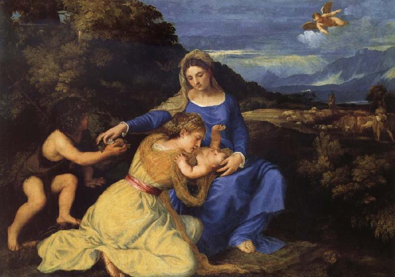 Titian The Virgin and Child with Saint John the Baptist and Saint Catherine