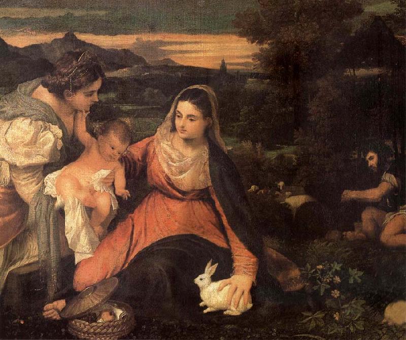 Titian The Virgin with the rabbit