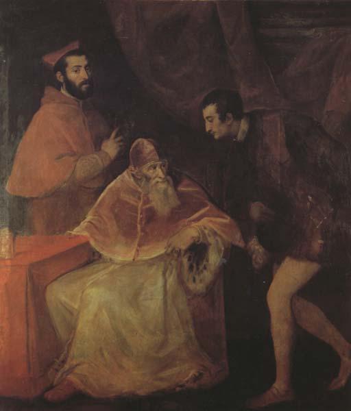 Titian Pope Paul III,Cardinal Alessandro Farnese and Duke Ottavio Farnese (mk45)