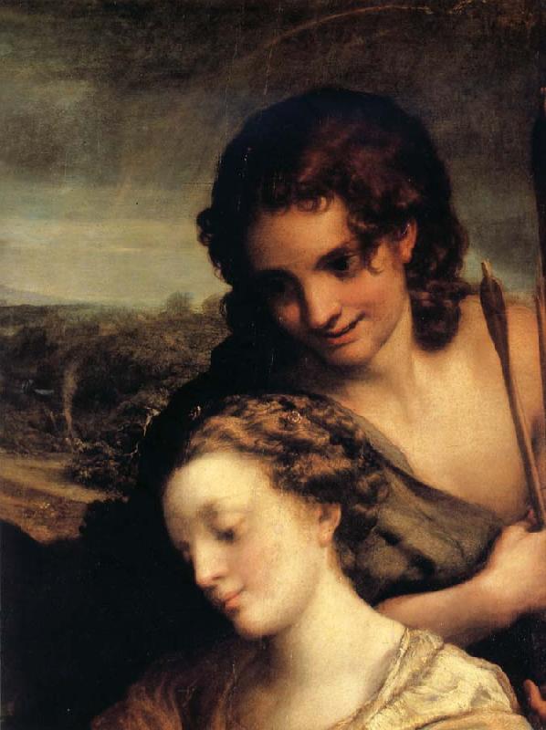 Correggio Wedding of Saint Catherine,details